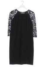 Vestido de cóctel Nine West negro línea H escote en U encaje talla 36