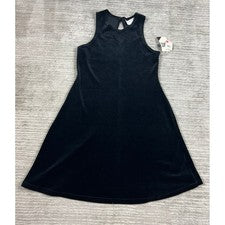 Vestido Giorgio Fiorlini para mujer mediano negro terciopelo mini línea A cuello alto sin mangas