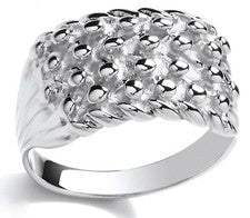 Anillo guardián de 4 filas de plata de ley 925 - TODOS LOS TAMAÑOS DISPONIBLES incluyendo GRANDE