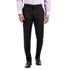 Pantalones de Esmoquin Kenneth Cole Reaction Para Hombres 36x29 Negro Satinado Rayas Negocios Informales