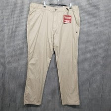 Pantalones chinos Denali para hombre clásicos moda americana 38x32 tostados nuevos con etiquetas
