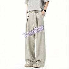 Pantalones sueltos estilo americano para hombre largos rectos pierna ancha pantalones hasta el suelo talla