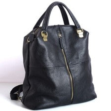 Nueva Mochila de Cuero de Vaca de Diseñador para Mujer Bolsos de Cuero Negro Bolso de Viaje