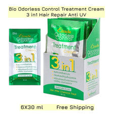 Tratamiento Crema Capilar Control Inodoro Reparación Anti UV 3 en 1 Verde Bio 6X30ml