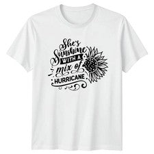 Camiseta para mujer Shes Sunshine With A Mix girasol empoderamiento regalo de cumpleaños