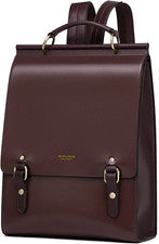 Mochila informal de cuero de viaje universitario estilo vintage de moda para mujer 11x4x15