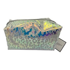 Macy's Leopardo Holográfico Cuidado de la Piel Maquillaje Cosmético Estuche de Viaje Bolso de Belleza #2201