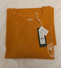 Camiseta informal de algodón dorado con diseño alpino grande para hombre