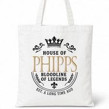 Bolso de Mano PHIPPS Casa del Apellido Algodón Idea de Regalo