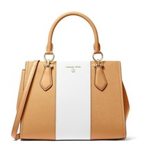 Nuevo Bolso Cartera Michael Kors Para Mujer Marilyn Mediano Cuero Cacahuete Pálido Multi