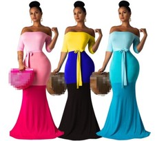 Sexy y a la moda vestido callejero de tres colores para mujer con una falda grande oscilante