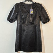 Vestido para mujer Skies Are azul mini imitación cuero texturizado/piel de serpiente grande