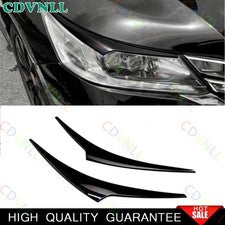 For Honda Accord 9TH 13-2017 Bright Black Front Headlight Lamp Eyebrow Strip 2*