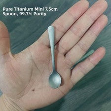 Cuchara de titanio puro de 8,8 x 1,8 cm para agitar bebidas e ingredientes secos