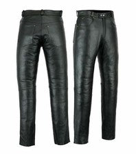 Hombres 501 Estilo Piel de Vaca/Cordero Cuero Suave Genuino Cómodos Pantalones de Lujo P01