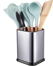 Soporte para utensilios de cocina de acero inoxidable para encimera, organizador