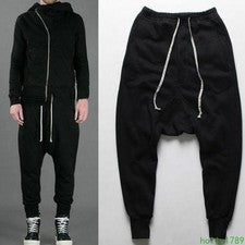 Pantalones deportivos holgados para hombre Pantalones para correr Entrepierna caída Pantalones informales Moda de salón