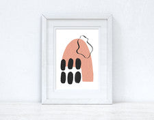 Impresión abstracta rosa melocotón y negro 1 color formas decoración pared hogar