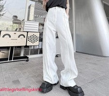 Hombres Moda Punk Gótico Cremallera Pierna Ancha Pantalones Juveniles Informales Fiesta Pantalones Sueltos