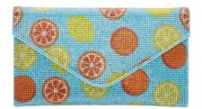 NUEVO Bolso sin asas para mujer Nina azul cítrico cristal con correa 🍋 naranja 🍊
