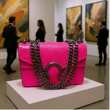 Bolso de mano para mujer de cuero italiano de diseñador - Ana Fushia
