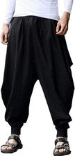 Pantalones harén sueltos cintura elástica informales hippie para hombre