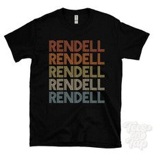 CAMISETA RENDELL ESTILO RETRO REPETIDO Hombre y Mujer Novedad Genial Nombre Regalo