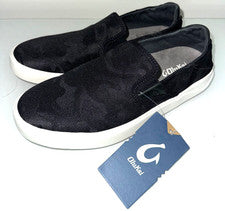 Nuevos zapatos sin cordones para hombre OluKai Lae'Ahi Pa'i Lava Rock/Ke Au camuflados negros talla 8