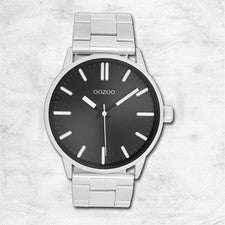 Oozoo Metal Mujeres-Hombres Reloj Análogo de Cuarzo Pulsera Plata UOC11514