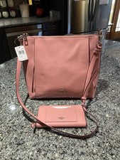 Bolso Bandolera y Cartera Mujer COACH 79994/54007 Marlon Hobo. Rubor ligero. ¡NUEVO CON ETIQUETAS!