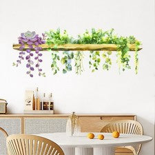 Calcomanía de pared con hojas de flores resistente a la decoloración reposicionable para el ambiente del hogar