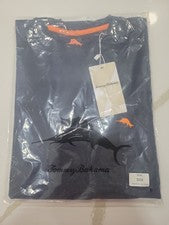 Camisa Tommy Bahama Para Hombre Pequeña Naranja Marlin Bolsillo Manga Corta Nueva
