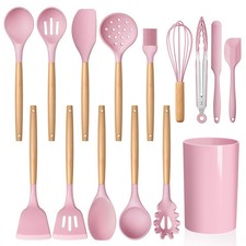 Juego de utensilios de cocina de silicona 15 piezas resistente al calor cocina con soporte