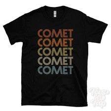 CAMISETA COMET ESTILO RETRO REPETIDO Hombre y Mujer Novedad Genial Nombre Regalo