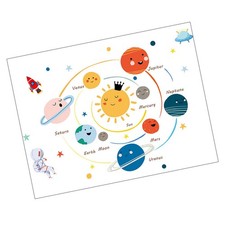 1 Juego de Pegatinas de Pared Sistema Solar Patrón Arte de Pared Pegatina Decoración Calcomanía de Pared
