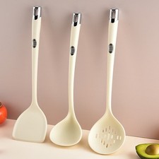 Silikonspachtel 36,5 x 9,5 cm abgerundete Spitze Design schonend für Kochgeschi