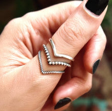 Anillo de meditación y banda de chevron de ley 925 sólido hecho a mano anillo de joyería todos los tamaños