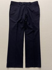 Pantalones de vestir informales Lorenzo Bruno 39 x 32 azul sarga frente plano nuevos con etiquetas
