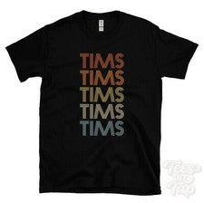 CAMISETA TIMS ESTILO RETRO REPETIDO Hombre y Mujer Novedad Genial Nombre Regalo