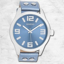 Oozoo Reloj De Pulsera Para Dama Timepieces Analógico De Cuero Azul UOC1079A