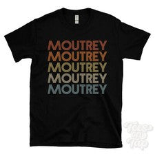 CAMISETA MOUTREY ESTILO RETRO REPETIDO Hombre y Mujer Novedad Genial Nombre Regalo