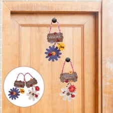 2 piezas Girasol Ladybug Bienvenida Hogar Adorno Colgante Decoración Pastoral
