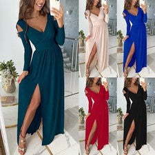 Vestido de moda ropa elegante noche formal mujer dama de honor poliéster