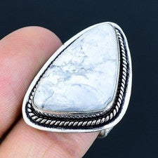 Anillo de joyería de plata esterlina 925 hecho a mano con piedras preciosas d...