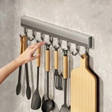 Perchero de gancho montado en la pared - Almacenamiento de utensilios de cocina - Percha de toallas de baño