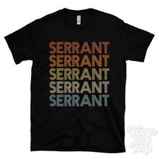 CAMISETA ESTILO RETRO REPETIDA SERRANTE para hombre y mujer novedad genial nombre regalo