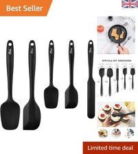 Juego de espátulas de silicona de grado alimenticio - Utensilios de cocina de 5 piezas, sin BPA y antiadherentes