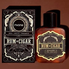 Rivona Rum & Cigar Eau De Parfum para Hombre 50 ml, Larga Duración, Perfume de Tabaco Leñoso