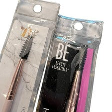 Cepillo de Maquillaje Beauty Essentials 2 Piezas Spoolie Cejas Rosa Mango NUEVO