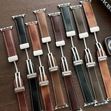 Correa de reloj para Apple Watch Serie 8 7 6 5 4 3 SE 38-49mm cuero auténtico repuesto